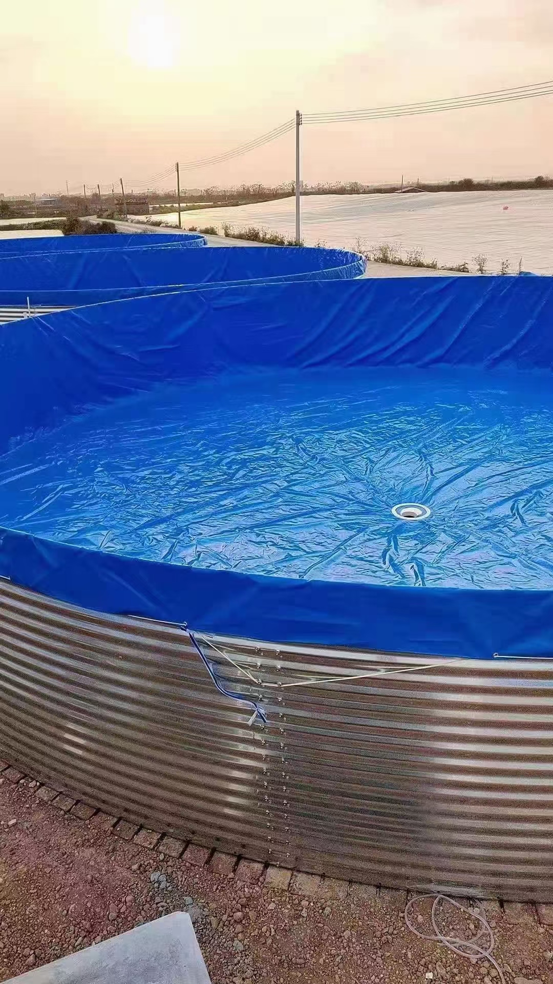 Galvanized canvas fish pond — high-density aquaculture